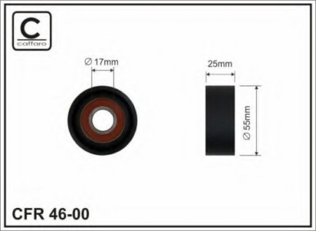 46-00 CAFFARO 54x17x26 Ролик паска приводного Ford/Citroen/Peugeot 1.4/1.6HDi 01-