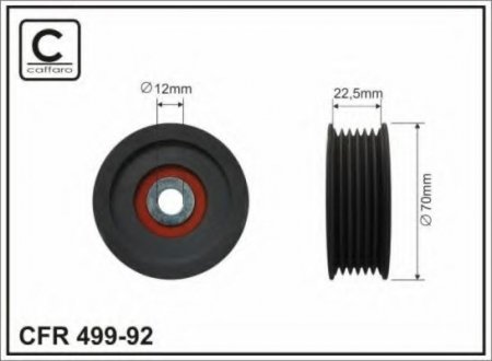 499-92 CAFFARO 70x12x22,5 Ролик паска приводного Toyota Land Cruiser 100/Lexus GX470 02-