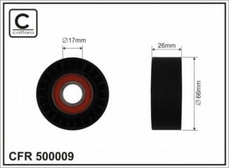 500009 CAFFARO 65x17x25,7 Ролик паска приводного MB C/E/M- class 2.0/2.2/2.5 CDI