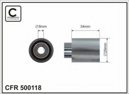 500118 CAFFARO !знято з в-цтва!29x8x34 metal Ролик паска приводного Audi A6 3.7/4.2 A8 99 -