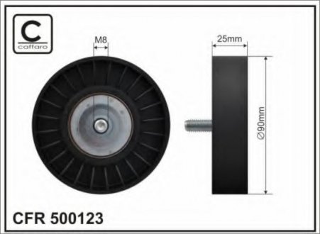 500123 CAFFARO 90x8x25 Ролик паска приводного VW