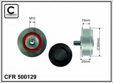 500129 CAFFARO 64x10x19 metal Ролик паска приводного (без кронштейна) VW Passat 1.9 TDI 00-