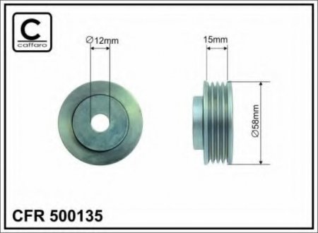 500135 CAFFARO 58x12x15 Ролик паска приводного Suzuki Swift 1.5 05-