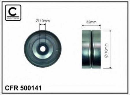 500141 CAFFARO 70X10X32 Ролик паска приводного Lexus GS, IS, RX, Toyota Land Cruiser 2.5/3.0/3.5/4.0 01.03- RAV 4 III 3.5 8/07-9/09