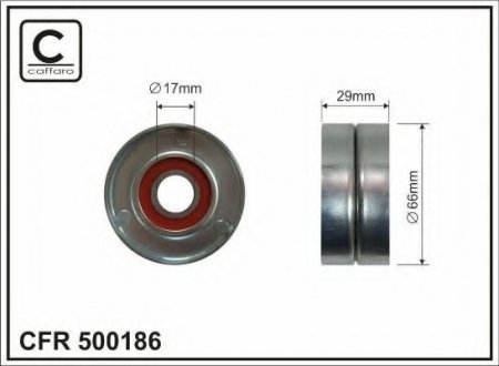 500186 CAFFARO 65,5x17x30 Ролик паска приводного Mercedes-Benz E212 / S221 350 CDI BlueTec 2011-