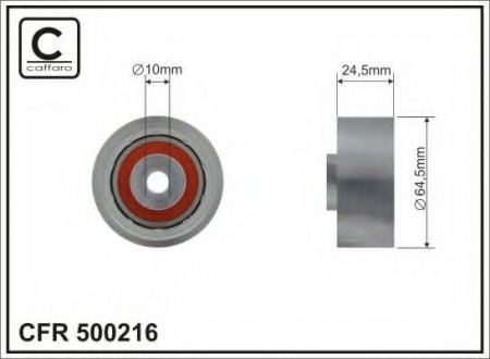 500216 CAFFARO 64,5x10x24,5 Ролик паска приводного Audi 100 2,5TDI 90-