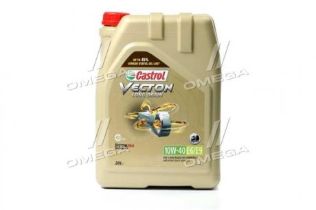 15B9D1_ CASTROL Масло ДВС 10W-40 Castrol VECTON LONG DRAIN API CJ-4, ACEA E6/E9, MAN M 3477, 20л, синт.