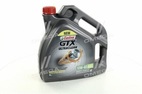 15DE18 CASTROL Масло ДВС 10W-40 Castrol GTX ULTRACLEAN API SN, ACEA A3/B4, RN 0700/RN 0710, 4л, п/синт.