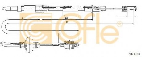 10.3148 COFLE Трос зчеплення мех, VW Passat 89-