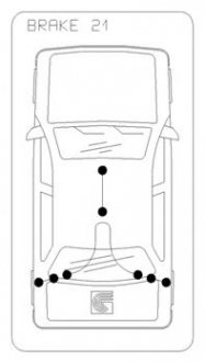 10.5357 COFLE Трос ручного гальма зад. Ford Focus 99-03 (барабанні гальма) 1480/1320x2