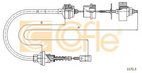 1172.3 COFLE Трос сцепления Fiat Ducato 1,9D/TD 94-01 L 1060mm