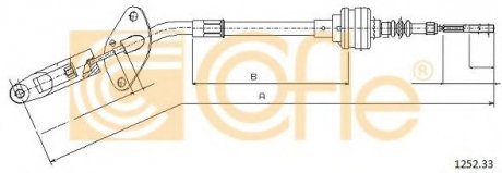 1252.33 COFLE Трос сцепления Fiat Fiorino Benz.-Diesel 94- 660/310