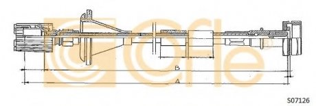 S07126 COFLE Трос спидометра Fiat Ducato 94-01 (с накруткой).)L-1410mm