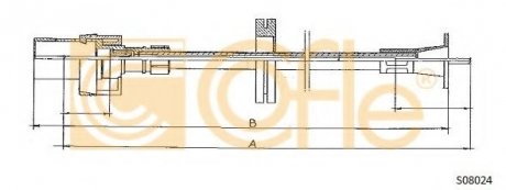 S08024 COFLE Трос спидометра Ford Sierra 83-87 5bieg.