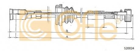 S20024 COFLE Трос спидометра Opel Vectra 1,4-1,6-1,7D 89>