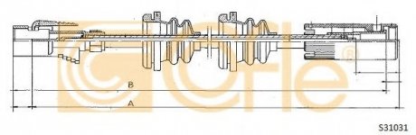 S31031 COFLE Трос спидометра VW Passat 1.6-1.8D 86-