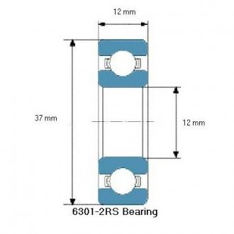 6301 2RS CX Подшипник шариковый однорядный (12х37х12) (6301-2RS) CX