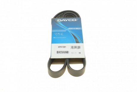 6PK1381 DAYCO Ремінь генератора поліклиновий DAYCO 6PK1381