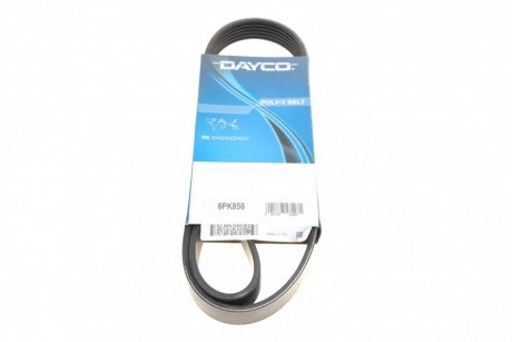 6PK858 DAYCO Ремінь генератора поліклиновий DAYCO 6PK858