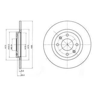 BG2308 Delphi DELPHI CITROEN Диск тормозной передн.BX 81-, Peugeot 305,405 87-