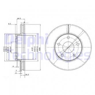 BG2346 Delphi DELPHI FORD Диск тормозной передн.Scorpio 85- (вентильований)