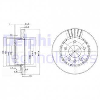 BG2384 Delphi DELPHI OPEL Диск тормозной передн. Omega A