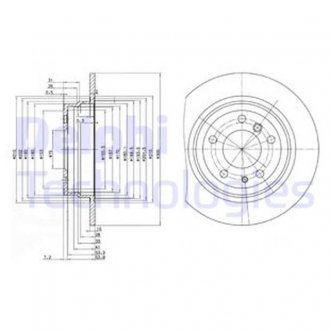 BG2431 Delphi DELPHI BMW Диск тормозной задний 5серия E34 88-