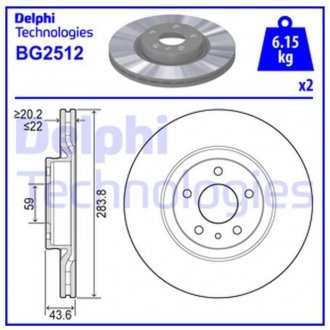 BG2512 Delphi Гальмівний диск