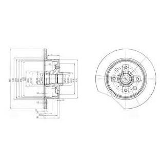 BG2571 Delphi DELPHI OPEL Диск тормозной задний Kadett E,Vectra A 2.0 87-