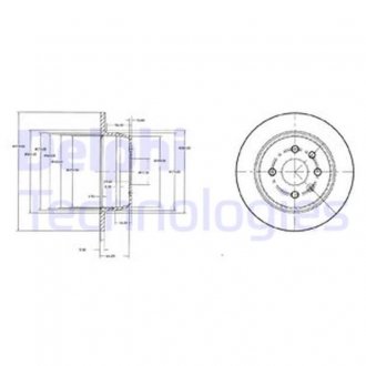 BG2635 Delphi Диск тормозной OPEL Astra/Vectra "R D=260mm "91-01