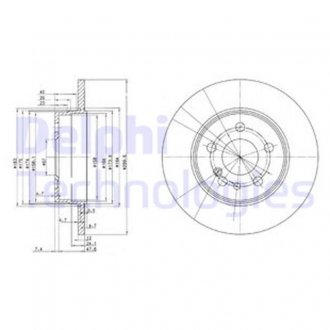 BG2738 Delphi DELPHI DB Диск тормозной задн.W140 (290*12)