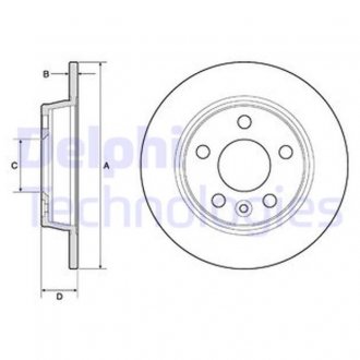 BG3026 Delphi DELPHI VW Диск тормозной задний Sharan,Seat Alhambra,Ford Galaxy