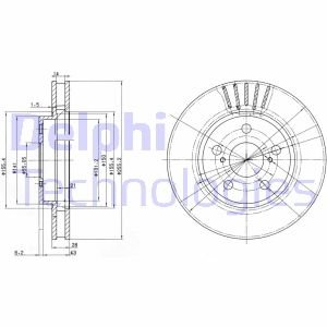 BG3187 Delphi Диск гальмівний TOYOTA Carina E "F D=255mm "92-97