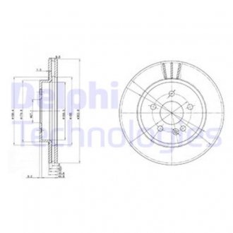 BG3397 Delphi DELPHI DB диск гальмівний передн. (вентил.) W163 (ML-klasse)