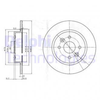 BG3804 Delphi DELPHI KIA диск гальмівний задній Shuma 1.5/1.8 97-