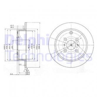 BG3867 Delphi DELPHI TOYOTA гальмівний диск задн. Corolla -07