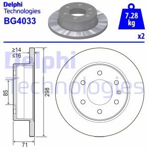 BG4033 Delphi Тормозной диск