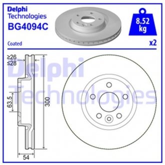 BG4094C Delphi Гальмівний диск