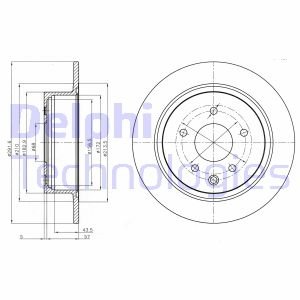 BG4108C Delphi DELPHI NISSAN Тормозной диск задн. лакир. Qashqai 1.6/2.0