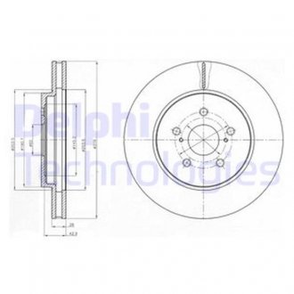 BG4253 Delphi DELPHI TOYOTA Тормозной диск передн. Lexus RX 03-