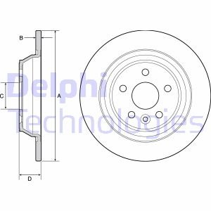 BG4804C Delphi DELPHI Тормозной диск задн. FORD Mondeo 07- S-Max 06-