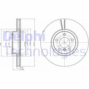 BG9063C Delphi DELPHI BMW Диск тормозной передн.X5 E70,X6 E71/72 07-