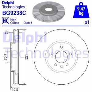 BG9238C Delphi Тормозной диск