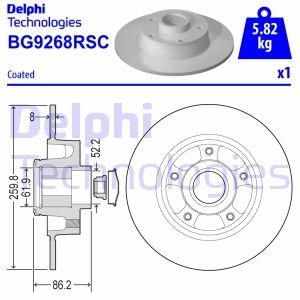 BG9268RSC Delphi Тормозной диск с подшипником