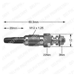 HDS343 Delphi DELPHI Свеча накала (11 V) AUDI VW SEAT SKODA VOLVO.