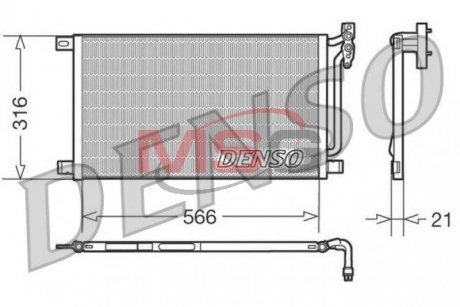 DCN05003 DENSO Радіатор кондиціонера BMW 3 (E46) 98-05,3 Compact (E46) 01-05,3 Touring (E46) 99-05,3 кабріо (E46)