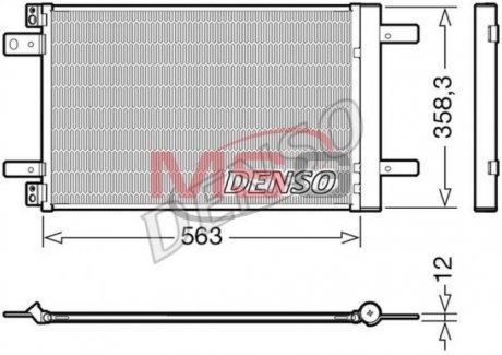 DCN21032 DENSO Радиатор кондиционера CITROEN BERLINGO (K9) 18-н.в., BERLINGO (K9) 18-н.в., BERLINGO (B9) 16-н.в.,C4