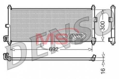 DCN46011 DENSO Радиатор кондиционера NISSAN ALMERA II (N16) 00-06, ALMERA II Hatchback (N16) 00-06, PRIMERA (P12) 0