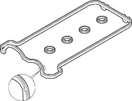 475.860 ELRING Прокладка клапанної кришки (к-кт) Mercedes Benz M119 (правий)