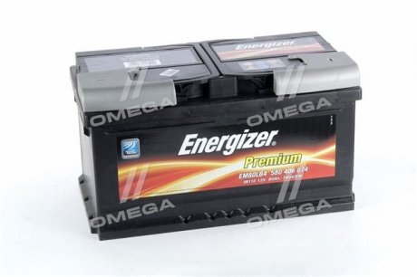 580 406 074 Energizer Аккумулятор 80Ah-12v Energizer Prem. (315х175х175), R, EN740